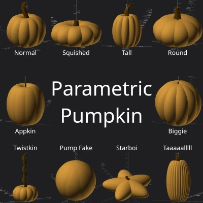 Bí ngô hình tham số cho trang trí mùa thu