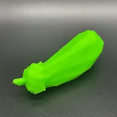 Cà tím low poly có thể in mà không cần hỗ trợ