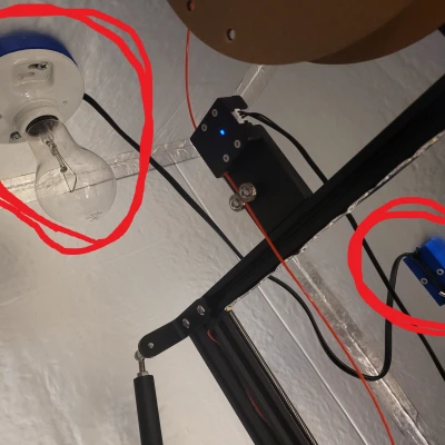 Hệ thống buồng nóng chủ động bằng bóng đèn và rơ le nhiệt cho CR-10V3