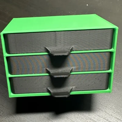 Kệ lưu trữ linh kiện nhỏ - 3 ngăn + có thể xếp chồng