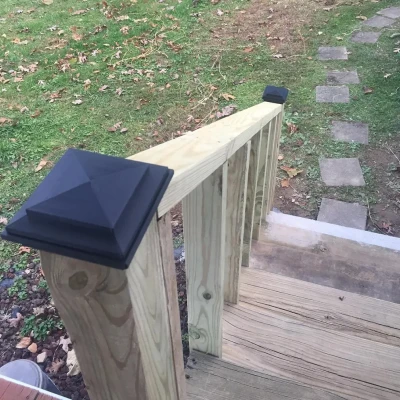 Nắp cột 4x4 cho hiên nhà thêm tay vịn