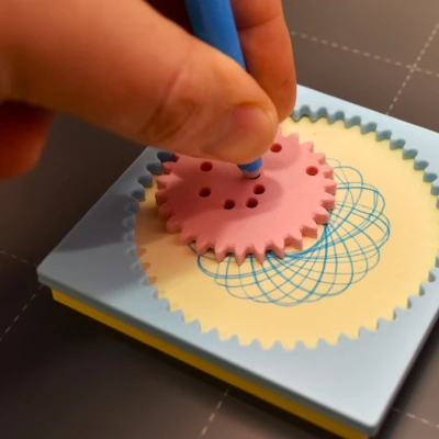 Nghệ thuật xoắn ốc Spirograph cho giấy ghi chú Post-It hình vuông