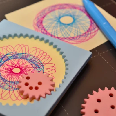 Nghệ thuật xoắn ốc Spirograph cho giấy ghi chú Post-It hình vuông