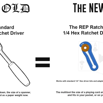 Tiêu đề Cờ lê REP Ratchet nguyên bản - Công cụ cờ lê Hex Bit