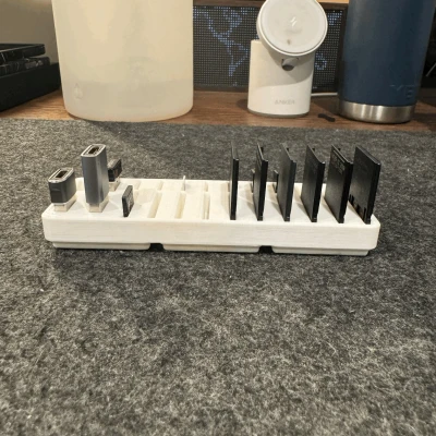 Tiêu đề Thẻ nhớ SD Micro và USB Gridfinity 1x3 Tổng kết Đặt