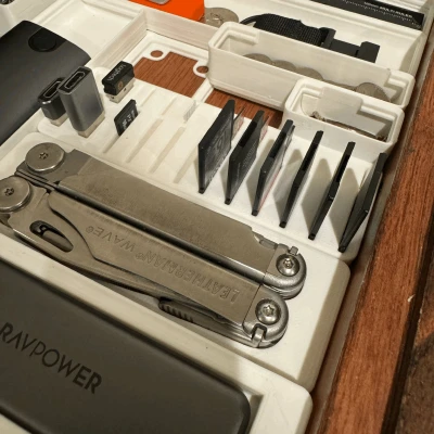 Tiêu đề Thẻ nhớ SD Micro và USB Gridfinity 1x3 Tổng kết Đặt