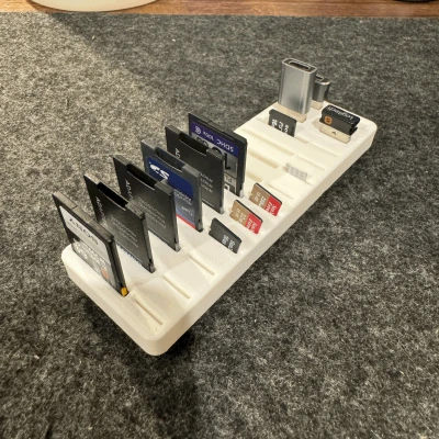 Tiêu đề Thẻ nhớ SD Micro và USB Gridfinity 1x3 Tổng kết Đặt