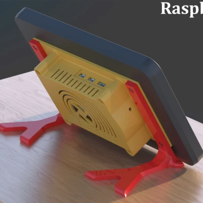 Vỏ cho màn hình cảm ứng Raspberry Pi 2 với giá đỡ điều chỉnh
