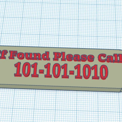 Thẻ số điện thoại có thể tùy chỉnh cho túi hoặc chìa khóa