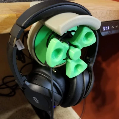 Người giữ tai nghe với phiên bản gắn bảng quản lý cáp - với tệp bước