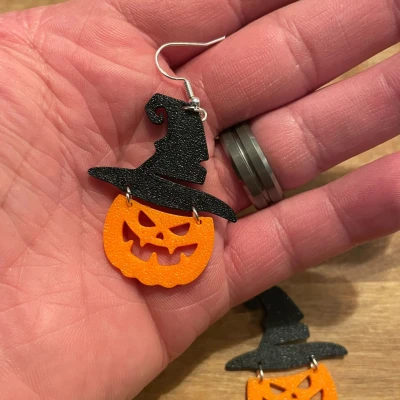 Hoa tai Halloween - Phù thủy bí ngô