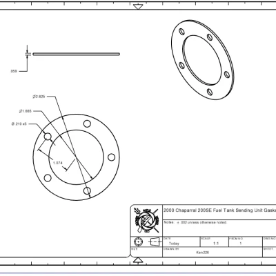 2000 chaparral 200sse bình xăng gửi đơn vị Gasket