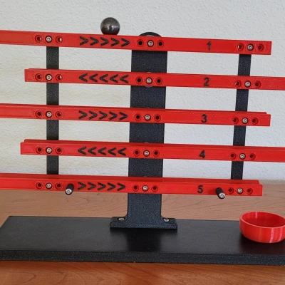 Trò chơi kỹ năng với một quả bóng và đường ray xếp tầng