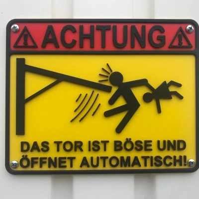 Dấu hiệu cảnh báo cho cửa nhà để xe điện/dấu hiệu cảnh báo cho cửa nhà để xe điện