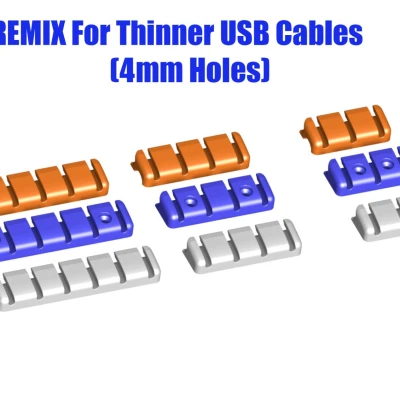 Bộ tổ chức cáp USB (vít gắn hoặc sử dụng dải lệnh) - Kích thước Muliple (phối lại cho cáp mỏng hơn)