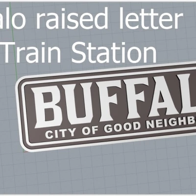 Buffalo Train Sign 3D hoặc laser
