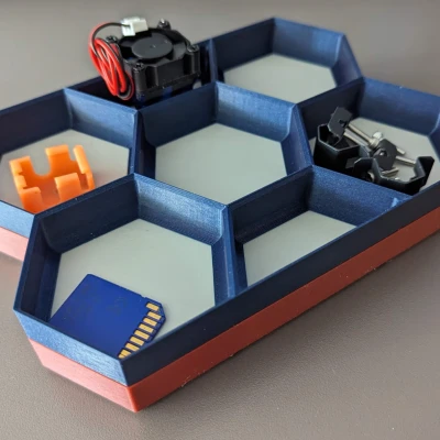 Bộ tổ chức phần khay hex có thể xếp chồng