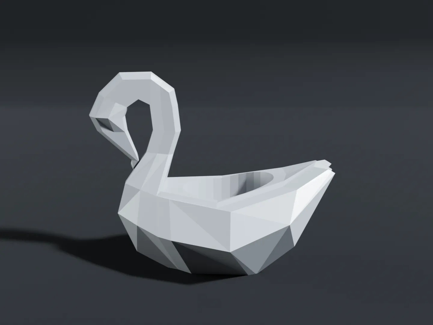 Chậu cây thiên nga kiểu low poly