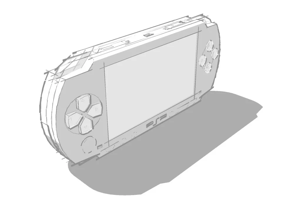 Mô hình Sony PSP 1000 (Phat) tỉ lệ 1/4 làm móc khóa