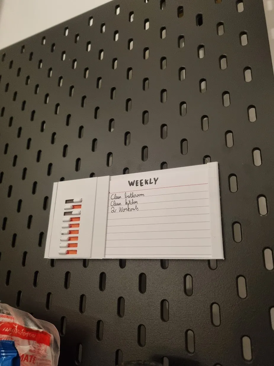 Danh sách TODO tái sử dụng cho thẻ ghi nhớ A7 và móc Skadis