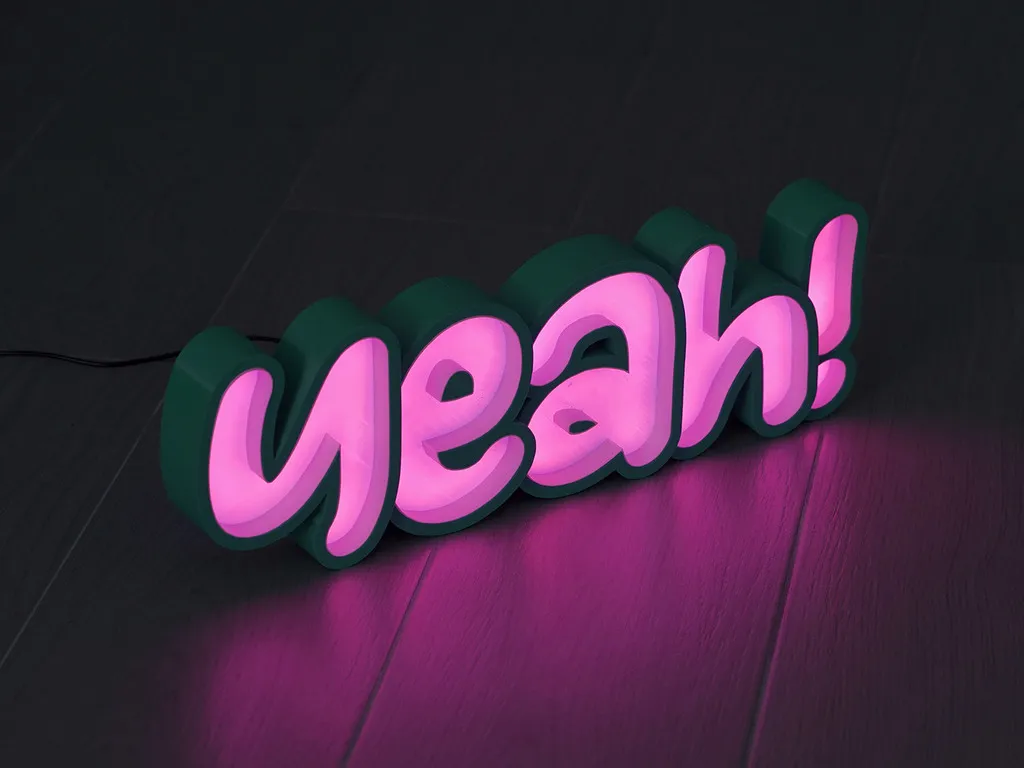 Bảng hiệu LED nghệ thuật với chữ cái phát sáng