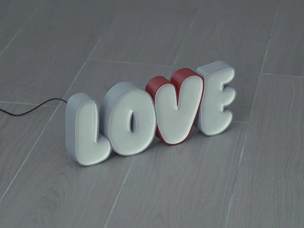 Biển hiệu LED hình trái tim trang trí nội thất