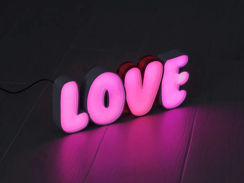 Biển hiệu LED hình trái tim trang trí nội thất