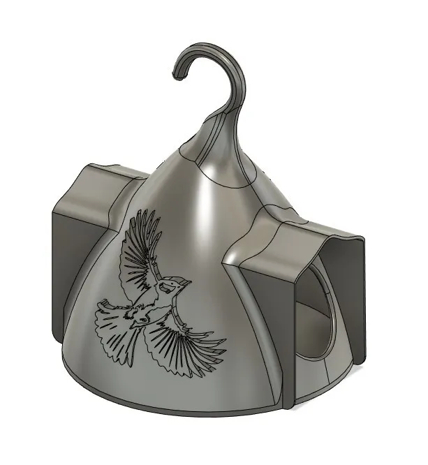 Máng ăn cho chim mùa đông thiết kế trên Fusion 360