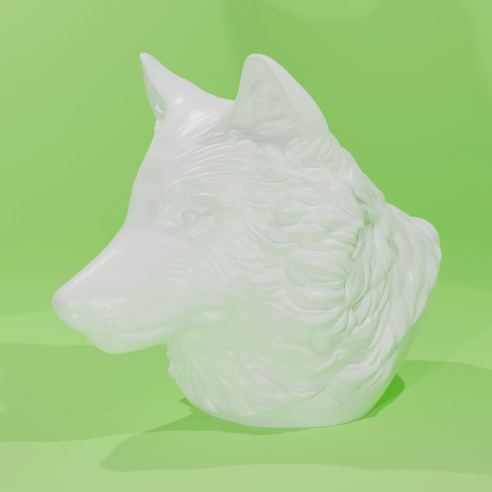 Tượng đầu sói chi tiết cao poly