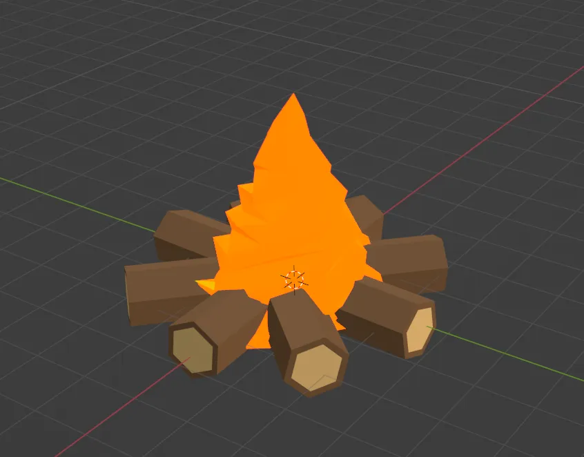 Lửa trại lowpoly dành cho trang trí nội thất