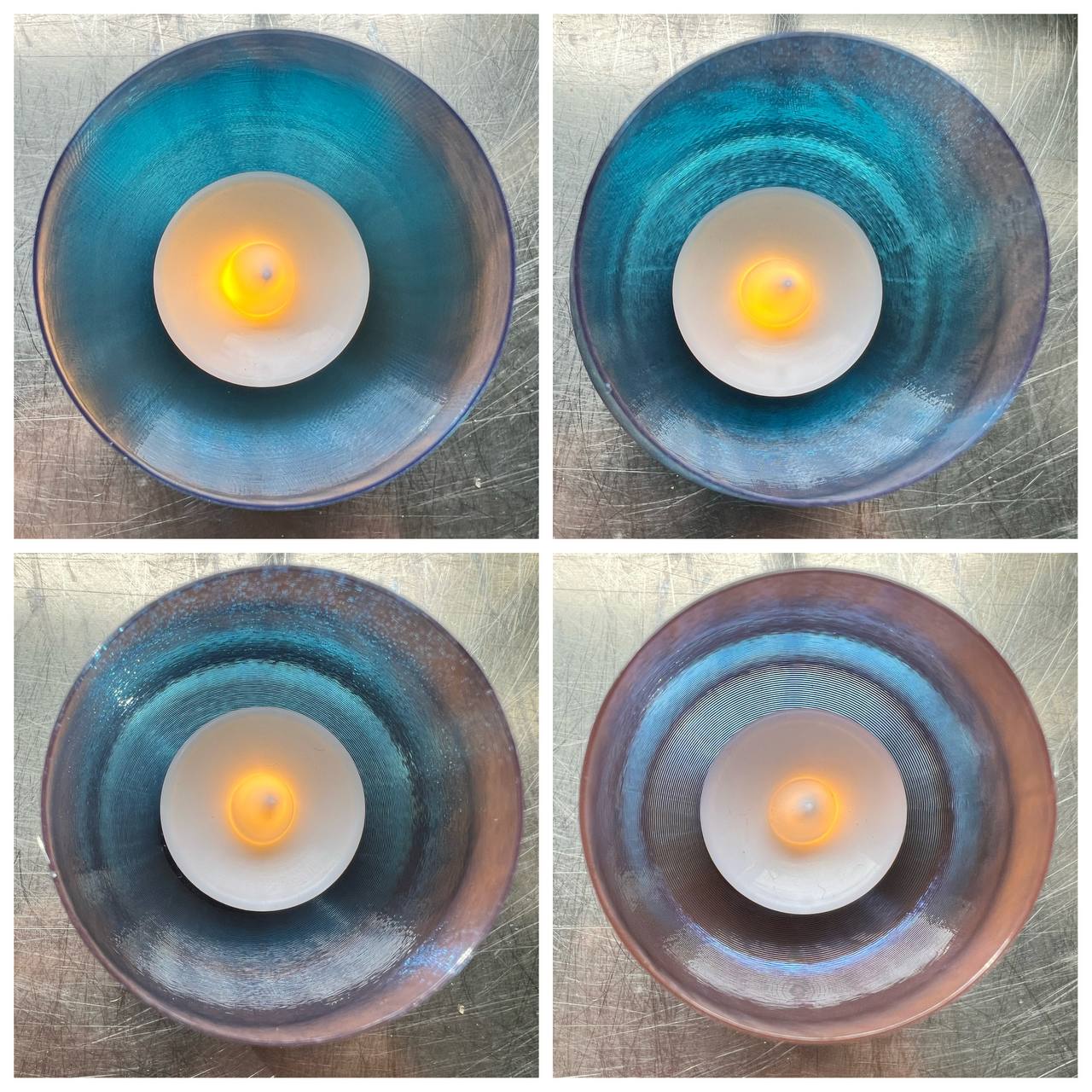 Bộ vỏ đèn tealight trong suốt kiểu dáng hoa văn