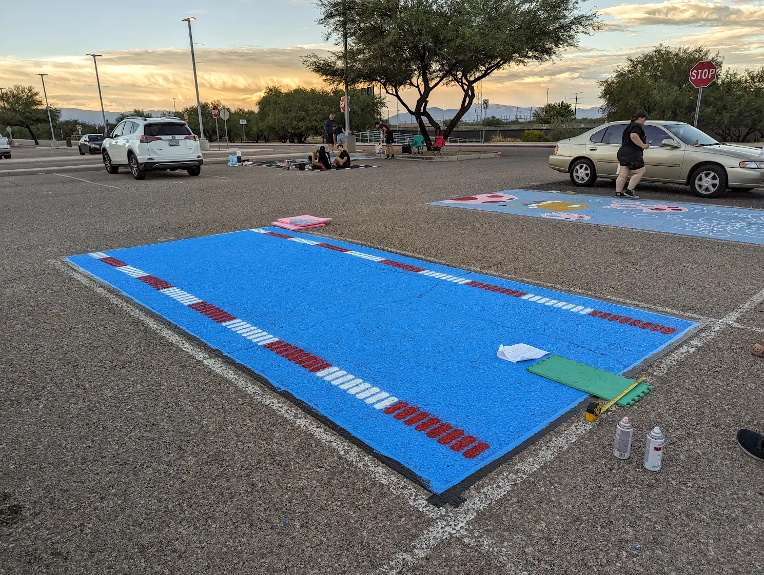 Khuôn mẫu sơn vạch bơi cho sân bơi 3D