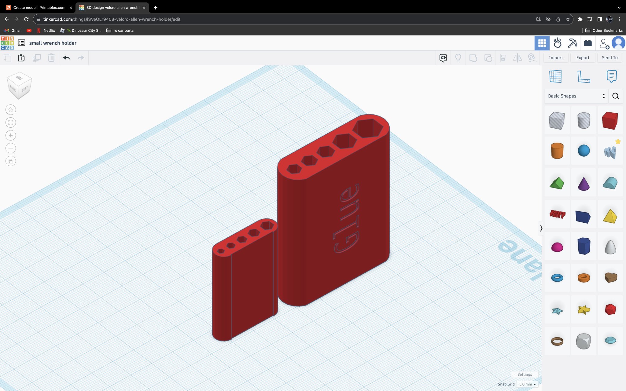Giá đỡ chìa khóa allen bằng velcro cho cỡ 10-2.5mm