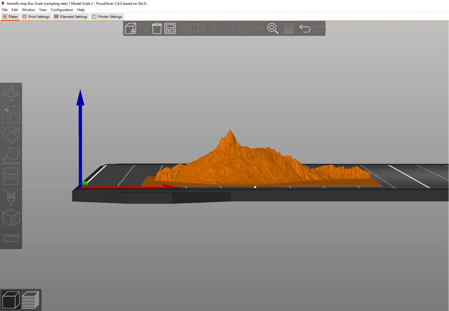 Mô hình quy mô núi Teide trên đảo Tenerife, quần đảo Canary