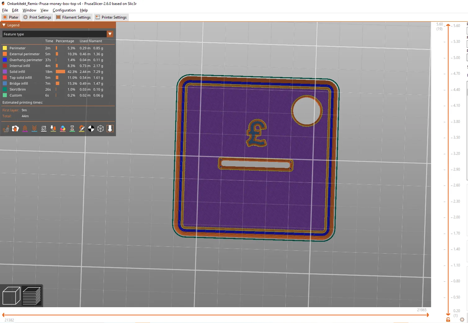Hộp tiền remix với biểu tượng bảng Anh