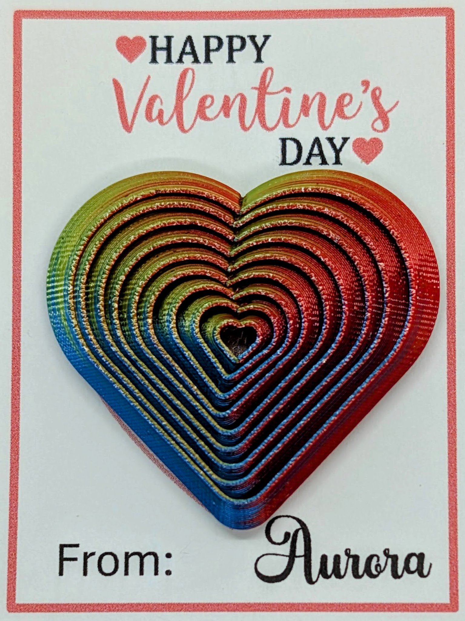 Trái Tim Cầu Vồng Fidget 3D Với 9 Trái Tim Đung Đưa