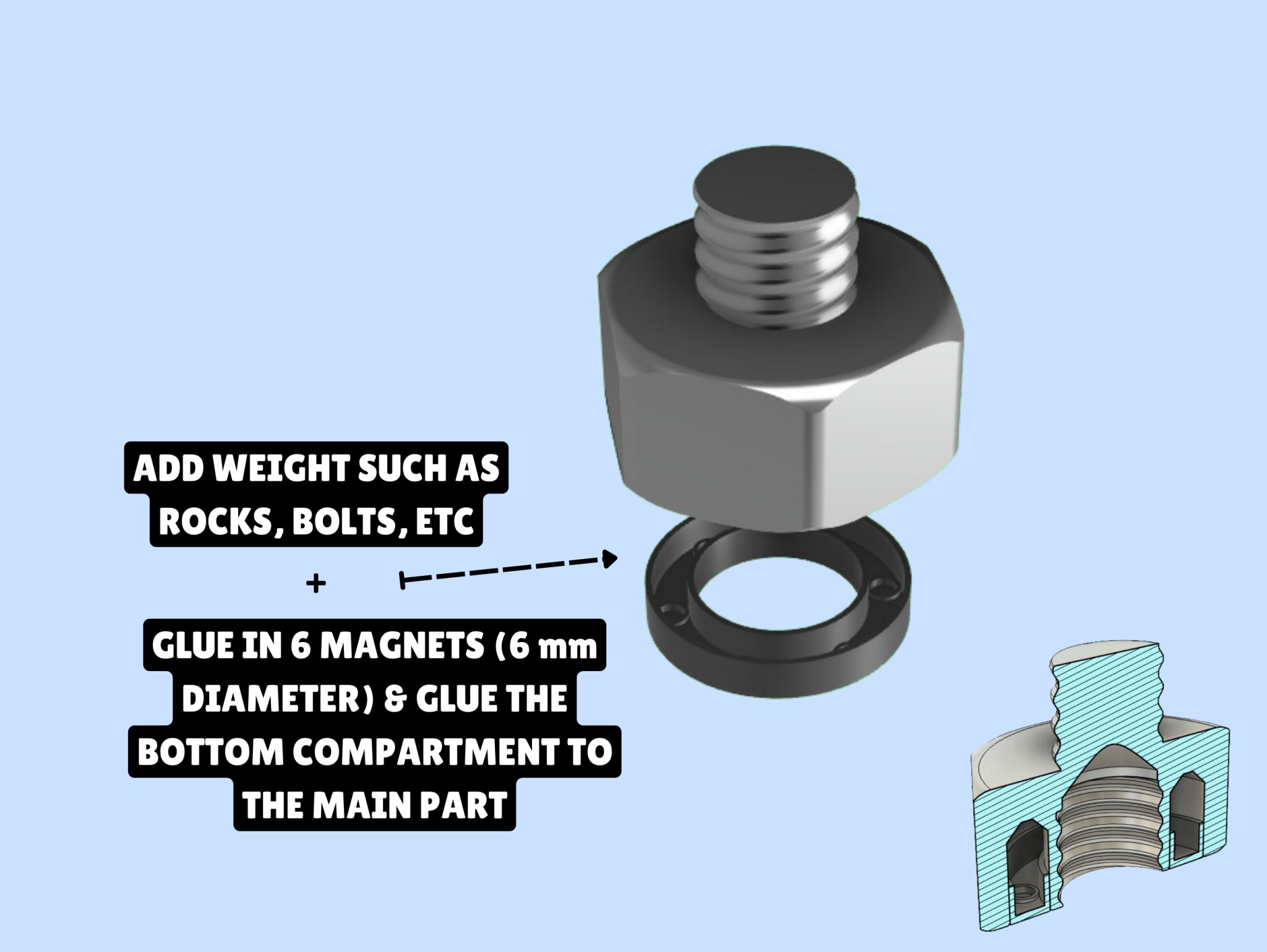 Bulong từ tính - Đồ giữ giấy / Trọng lượng kế hoạch