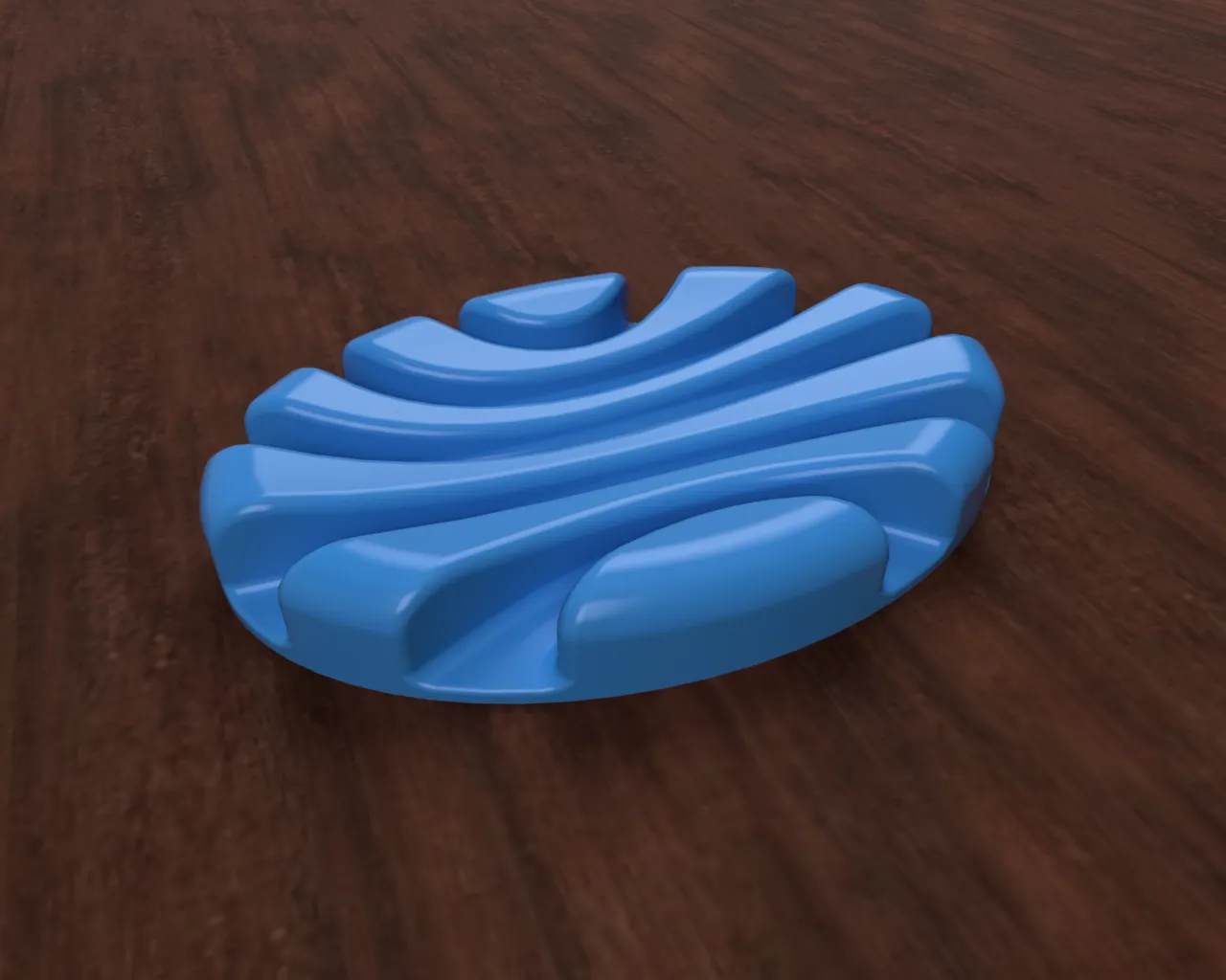 Đĩa xà phòng oval với thiết kế sóng trừu tượng