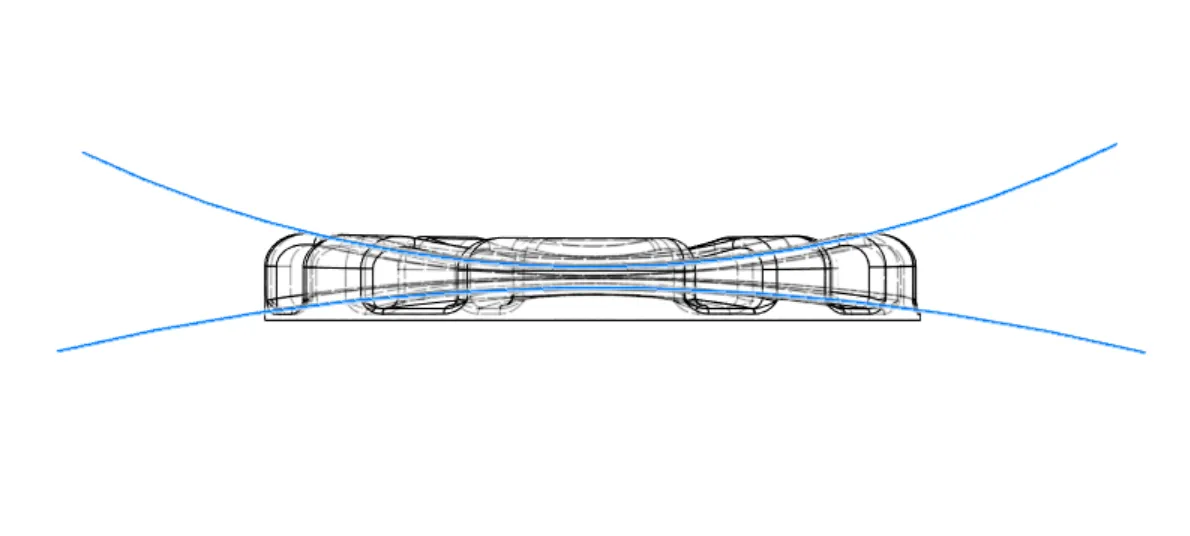 Đĩa xà phòng oval với thiết kế sóng trừu tượng