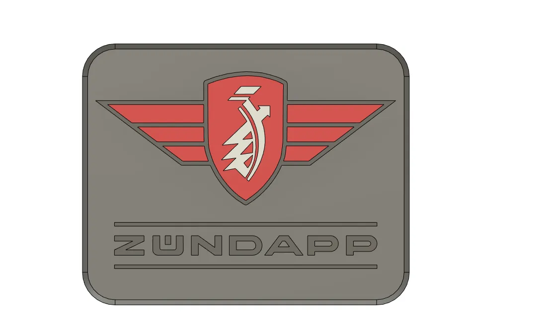 Biểu tượng logo Zündapp trong mô hình 3D
