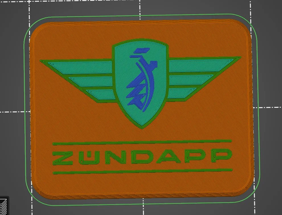 Biểu tượng logo Zündapp trong mô hình 3D