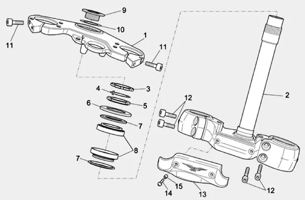 Nut chặn bi đầu lái M32 cho Guzzi Stelvio V8
