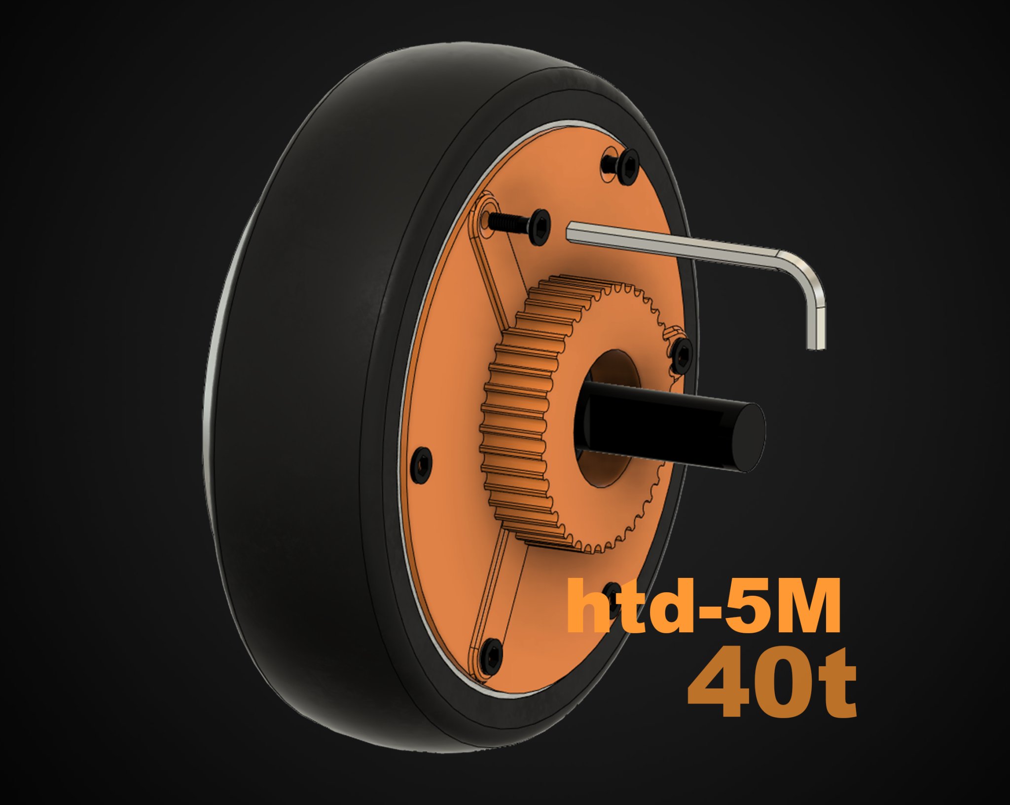 Động cơ hub hoverboard 6,5″ với pulley HTD5M 40t