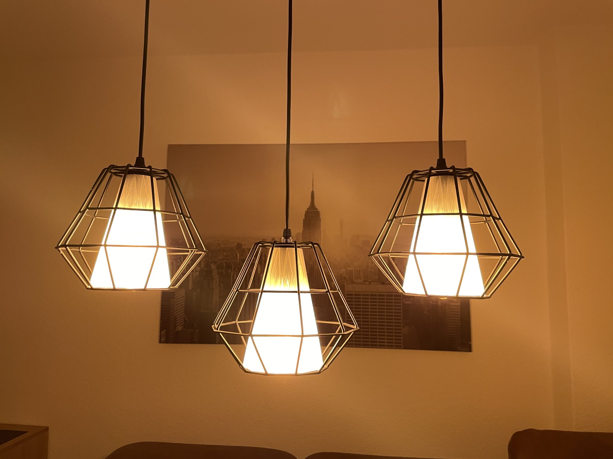 Đèn chùm với chao đèn 10 góc