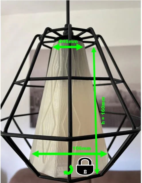 Đèn chùm với chao đèn 10 góc