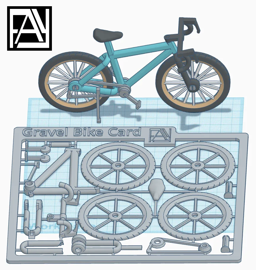 Bộ thẻ mini xe đạp địa hình mô phỏng 3D