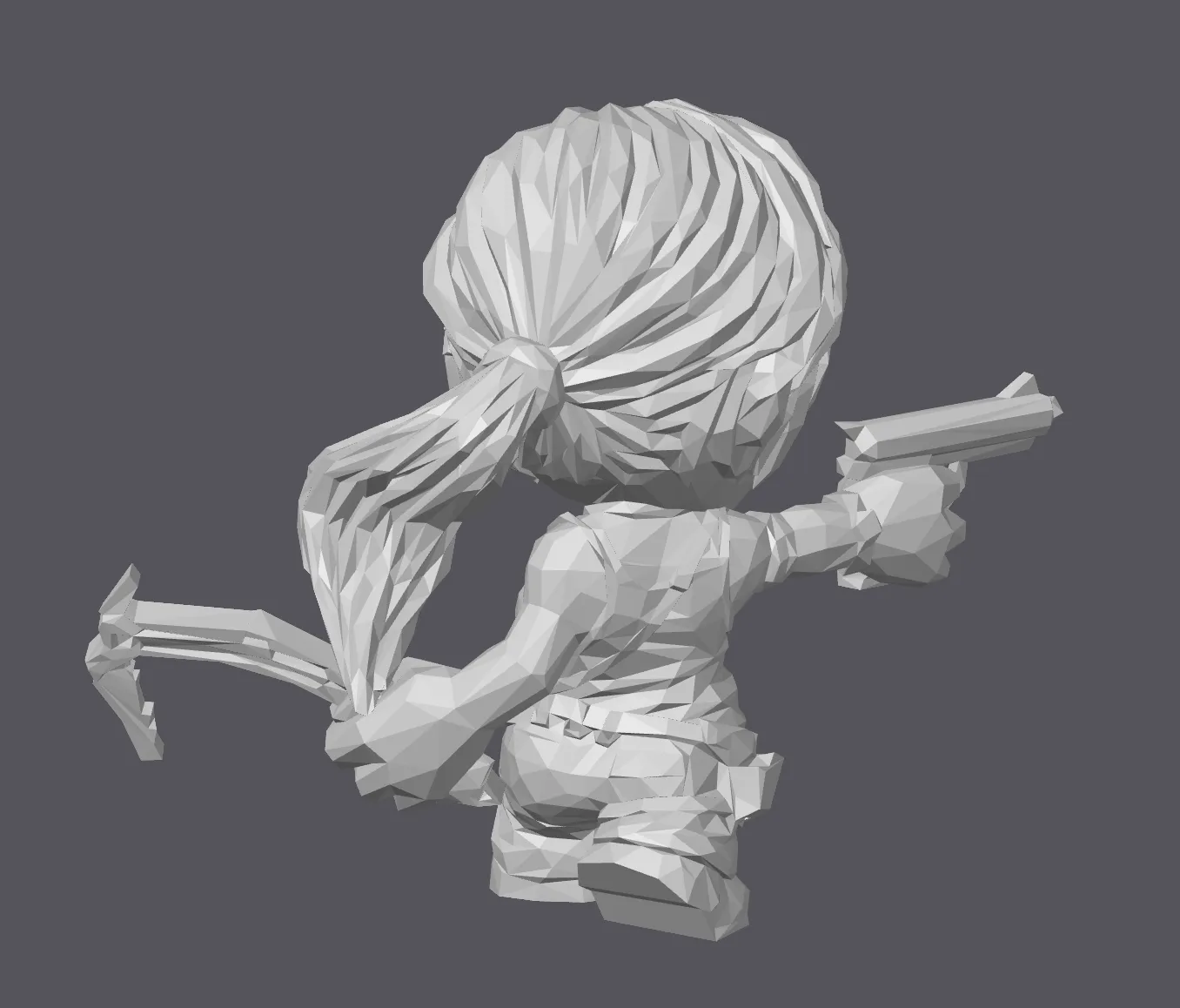 Nhân vật Lara Croft Toon Figurine LowPoly dễ thương