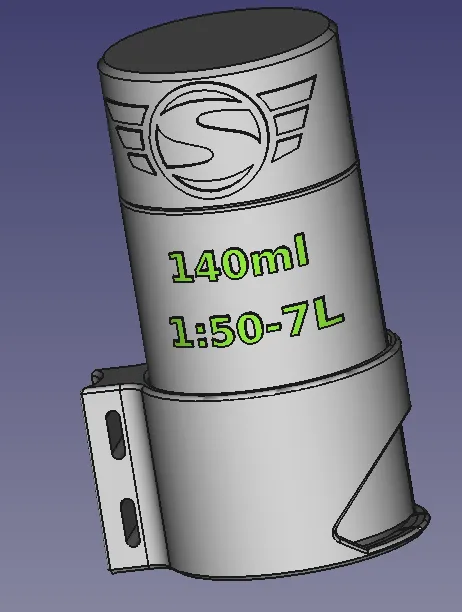 Bình dầu Simson 140ml kèm file FreeCAD