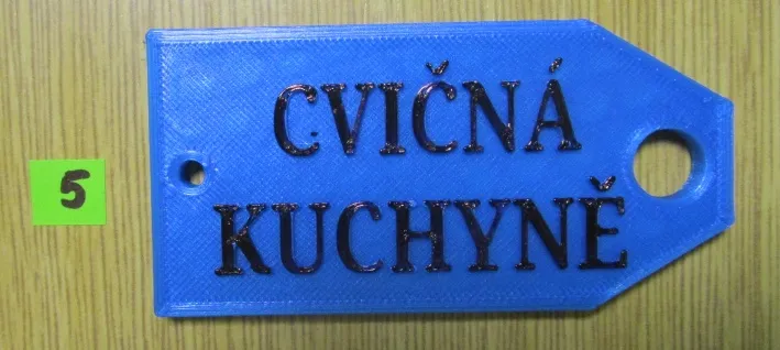 Přívěšek trên chìa khóa với kích thước 80x40x5