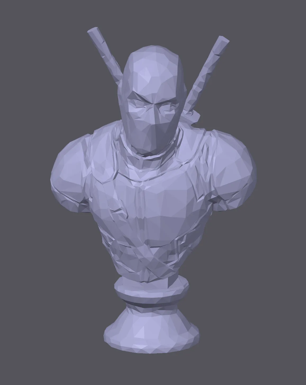 Tượng nhân vật Dead Pool phong cách LowPoly